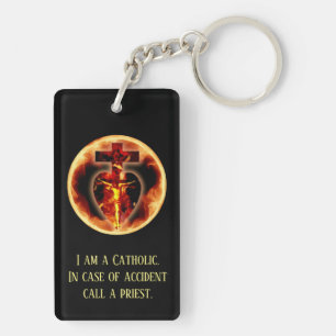 Religious Catholic Call a Priest Crucifix Keychain