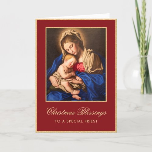 Religious Catholic Christmas Card for Priest