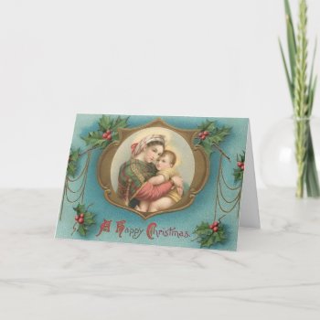 Religious Catholic Christmas Virgin Mary Jesus Holiday Card by ShowerOfRoses at Zazzle