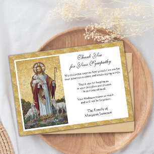 Religious Catholic Condolence Jesus Funeral Thank  You Card