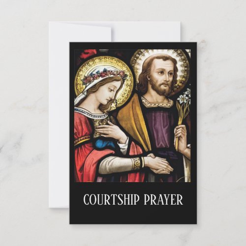 Religious Catholic Courtship Engagement Prayer ___ RSVP Card
