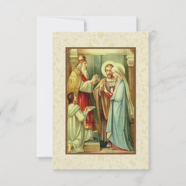 Religious Catholic Courtship Engagement Prayer --- RSVP Card (Front)