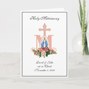Religious Catholic Floral Wedding Elegant Invitation