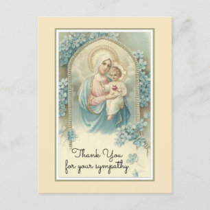 Religious Catholic Funeral Condolence Thank You Postcard