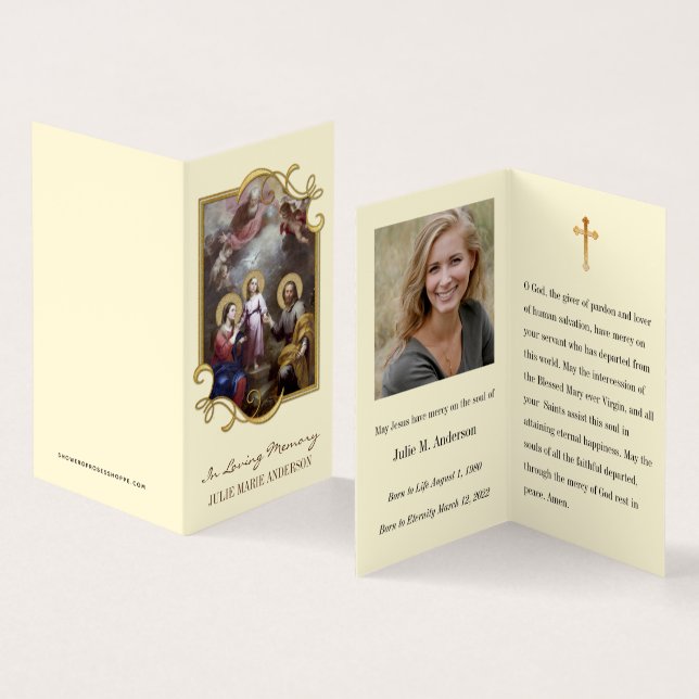 Religious Catholic Funeral Memorial Holy Cards (Inside and Outside)