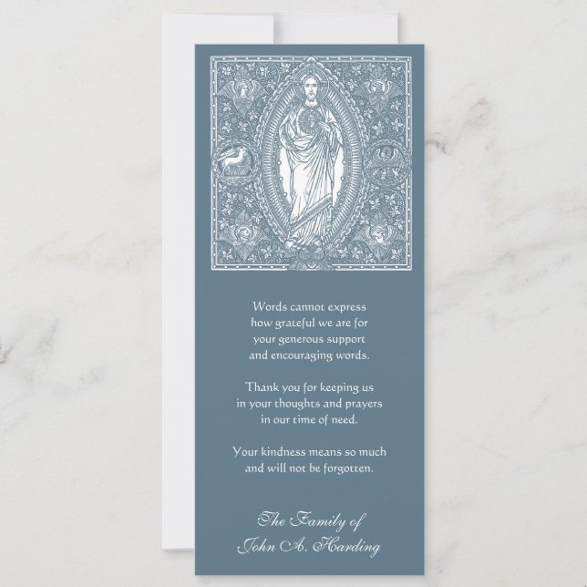 Religious Catholic Funeral Sympathy Thank You Card (Front)
