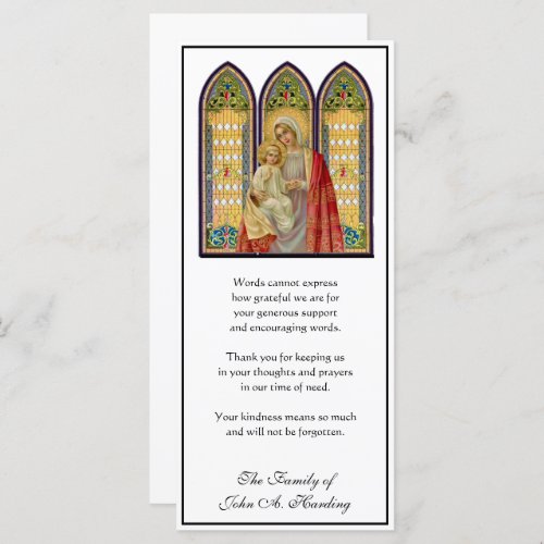 Religious Catholic Funeral Sympathy Thank You Card