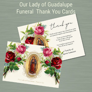 Religious Catholic Guadalupe Condolence Thank You Card