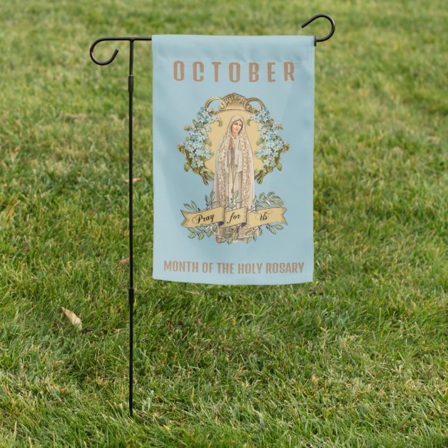 Religious Catholic Holy Rosary Mary Fatima Garden Flag (In SItu)