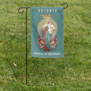 Religious Catholic Holy Rosary Mary Jesus Garden Flag
