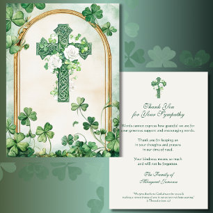 Religious Catholic Irish Celtic Cross Condolence Thank You Card