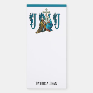 Religious Catholic Jesus Mary St. Joseph Holy JMJ Magnetic Notepad