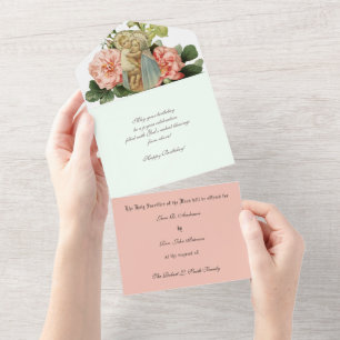 Religious Catholic Mass Offering Virgin Mary Jesus All In One Invitation