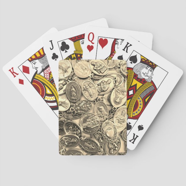 Religious Catholic Medals Saints Holy Family Jesus Poker Cards (Back)