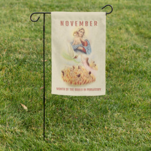 Religious Catholic November Poor Souls Purgatory Garden Flag