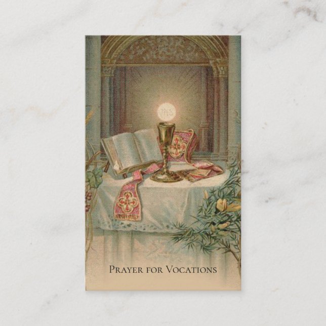 Religious Catholic Prayer for Vocations Holy Card (Front)