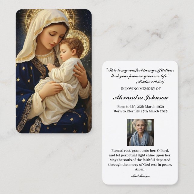 Religious Catholic Prayer Virgin MaryBusiness Card (Front/Back)
