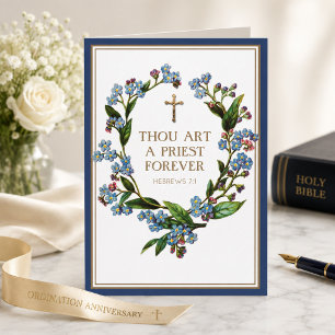 Religious Catholic Priest Ordination Anniversary  Card