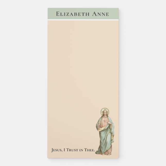 Religious Catholic Sacred Heart Jess Magnetic Notepad (Front)