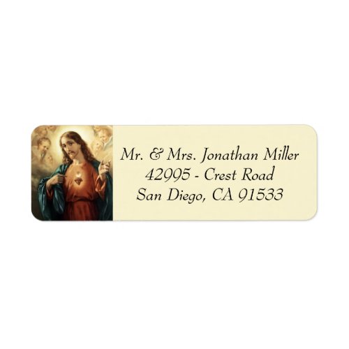 Religious Catholic Sacred Heart of Jesus  Vintage Label