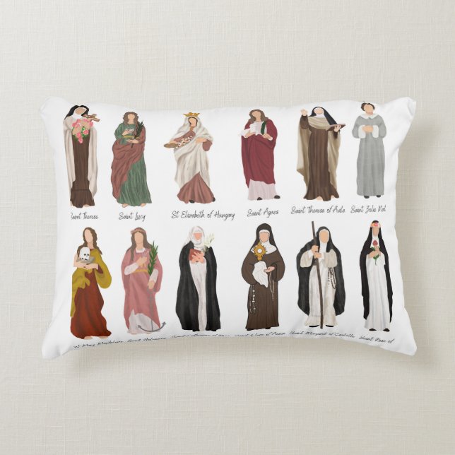 Religious Catholic Saints Women- Cotton Pillow (Front)