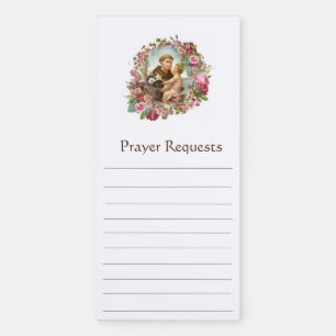 Religious Catholic St. Anthony Prayer Request List Magnetic Notepad
