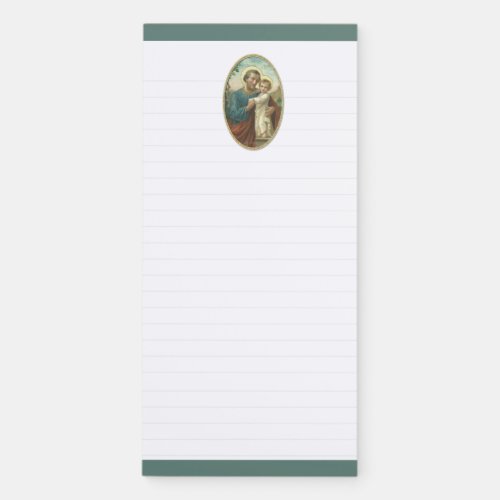 Religious Catholic St Joseph Jesus Lined Magnetic Notepad