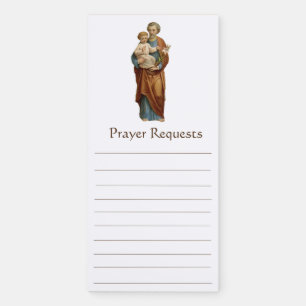Religious Catholic St. Joseph Prayer Request List Magnetic Notepad