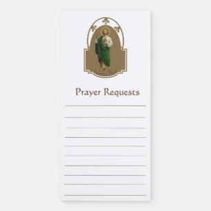 Religious Catholic St. Jude Prayer Request List Magnetic Notepad