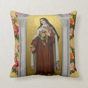 Religious Catholic St. Therese Carmelite Throw Pillow