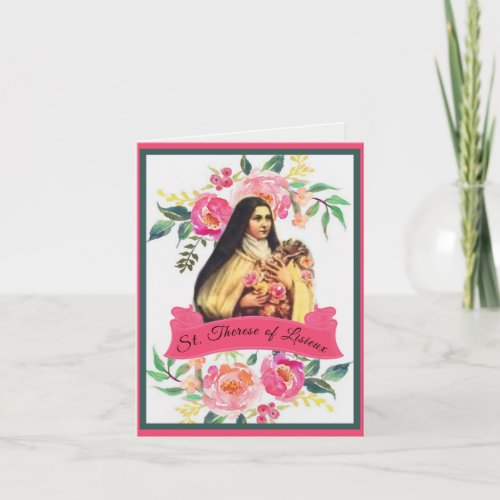 Religious Catholic St Therese Prayer Novena Card