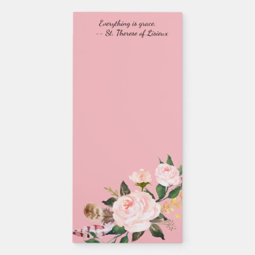 Religious Catholic StTherese Roses Magnetic Notepad