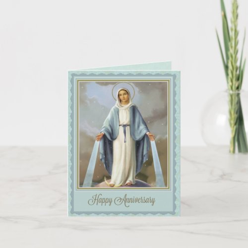 Religious Catholic Virgin Mary Anniversary Card