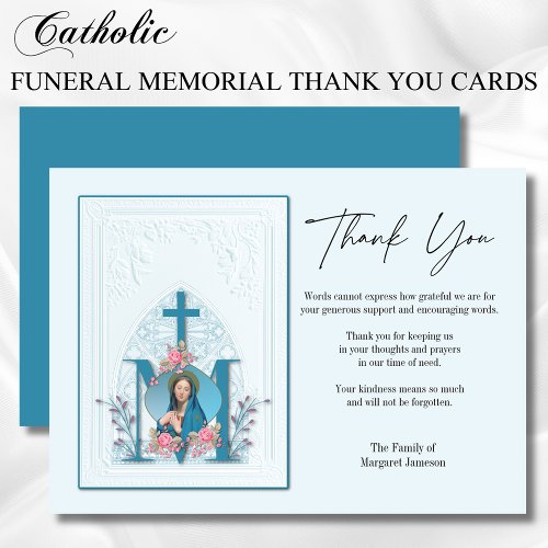 Religious Catholic Virgin Mary Condolence Thank You Card