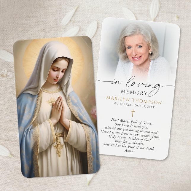 Religious Catholic Virgin Mary Cross Prayer Card (Creator Uploaded)