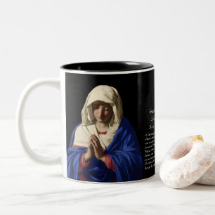 Religious Catholic Virgin Mary Funeral Memorial Two-Tone Coffee Mug
