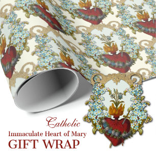 Religious Catholic Virgin Mary Immaculate Heart Wrapping Paper