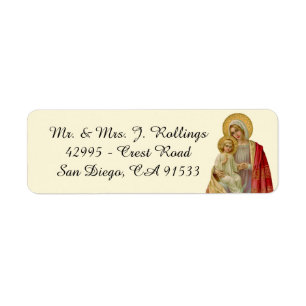 Religious Catholic Virgin Mary Jesus Vintage Label