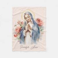 Religious Catholic Virgin Mary with roses