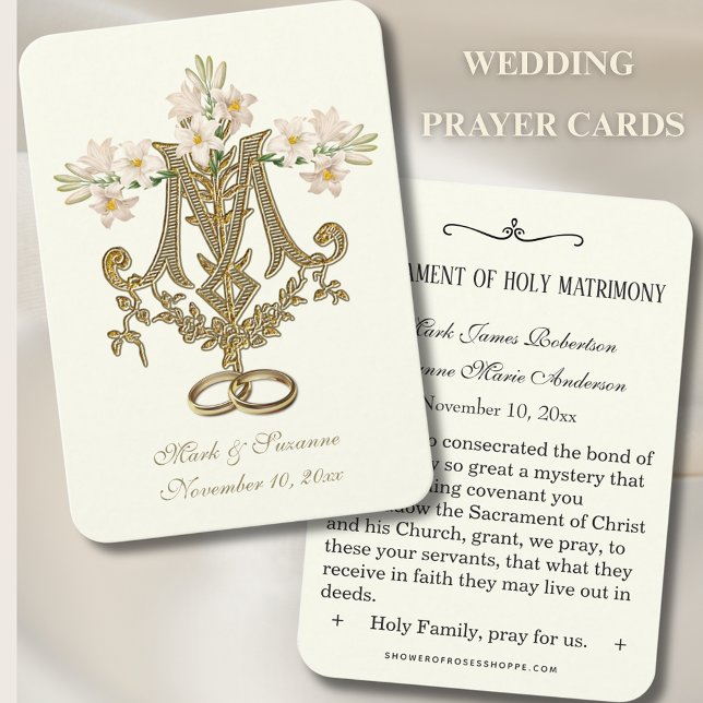 Religious Catholic Wedding Favor Holy Card (Creator Uploaded)