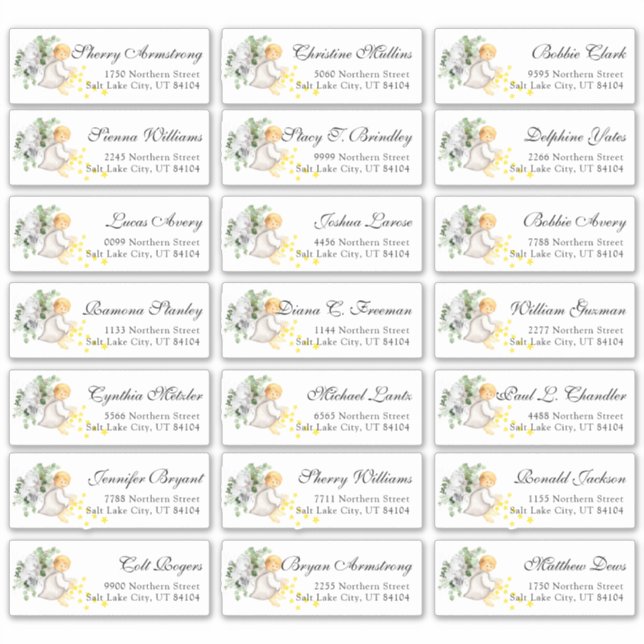 Religious Celebrations Watercolor Angels Sticker (Front)