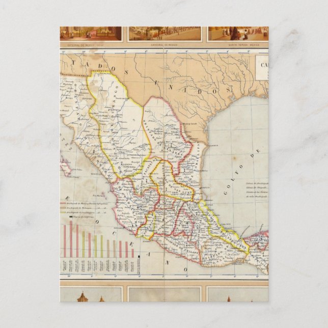 Religious Chart of Mexico Postcard (Front)