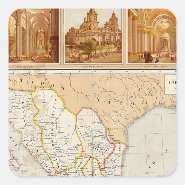 Religious Chart of Mexico Square Sticker (Front)