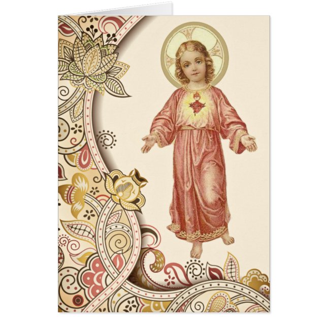 Religious Child Jesus with Decorative Border Cards (Front)