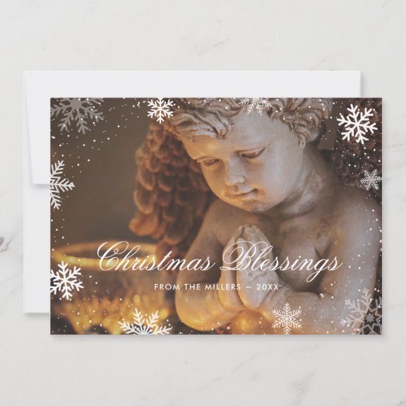 Religious Christian Angel Snowflake Christmas Card