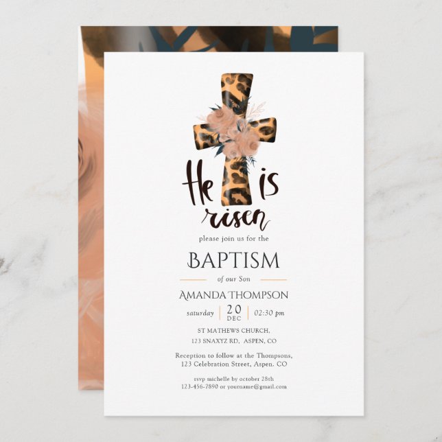 Religious Christian Baptism Invitation (Front/Back)