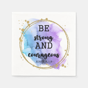 Religious Christian Bible Quote modern purple Napkins