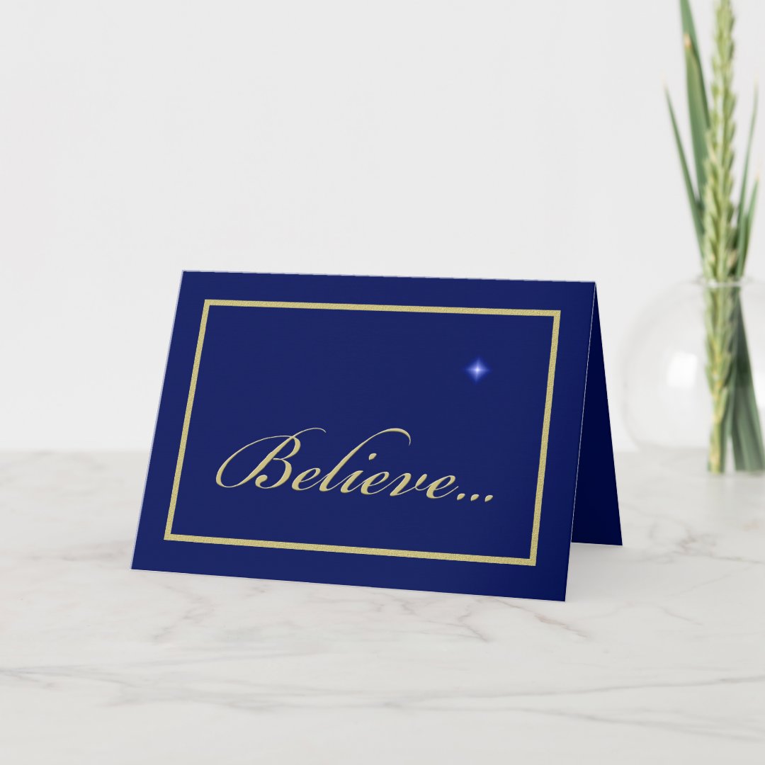 Religious Christian Christmas Card -- Believe | Zazzle