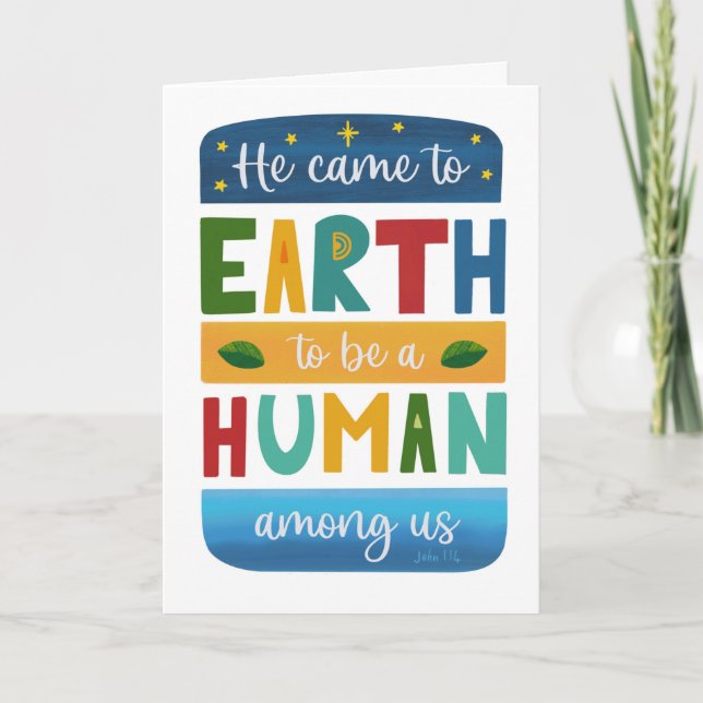 Religious Christian Christmas John 1:14 Holiday Card (Front)