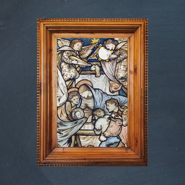 Religious Christian Christmas Nativity Burne-Jones Poster (Religious Christian Catholic Christmas Nativity Scene by Burne-Jones Poster Zoom)